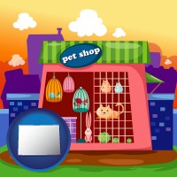 colorado map icon and a pet shop