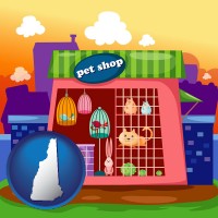 new-hampshire map icon and a pet shop