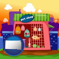 south-dakota map icon and a pet shop