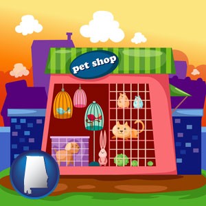 a pet shop - with Alabama icon