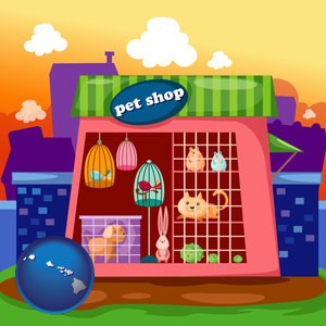 a pet shop - with Hawaii icon