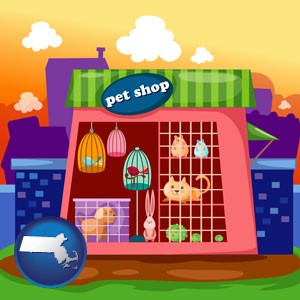 a pet shop - with Massachusetts icon