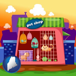 a pet shop - with Maine icon