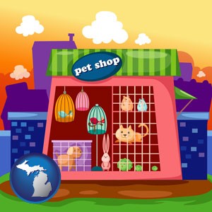 a pet shop - with Michigan icon