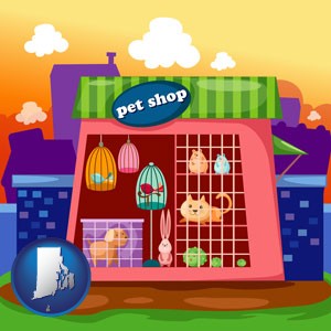a pet shop - with Rhode Island icon