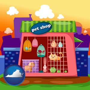 a pet shop - with Virginia icon