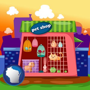 a pet shop - with Wisconsin icon